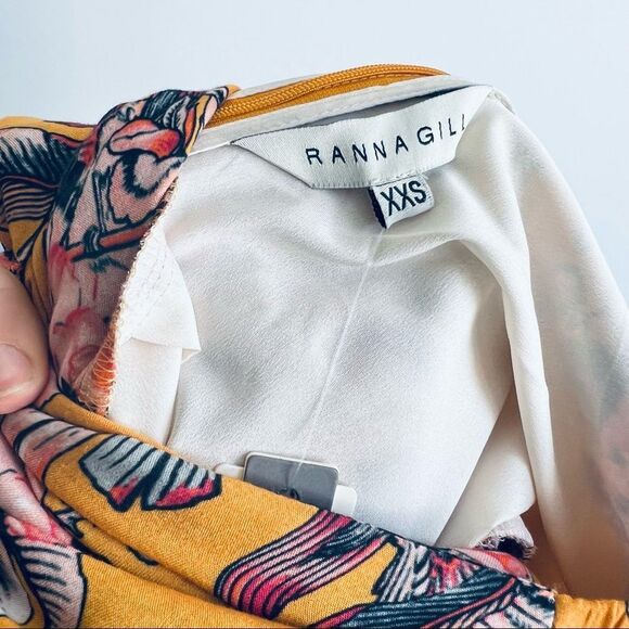 Anthropologie Ranna Gill Ruched Floral Long Sleeve Mini Dress Size XXS NWT - Picture 13 of 13